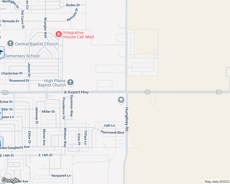 map of restaurants, bars, coffee shops, grocery stores, and more near 3527 21st Street in Clovis