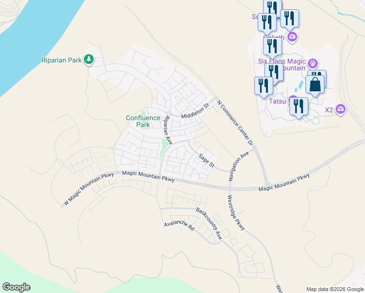 map of restaurants, bars, coffee shops, grocery stores, and more near 27004 Trail View Lane in Los Angeles County