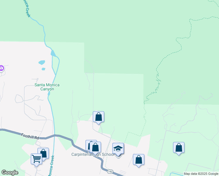 map of restaurants, bars, coffee shops, grocery stores, and more near 4508 Foothill Road in Carpinteria
