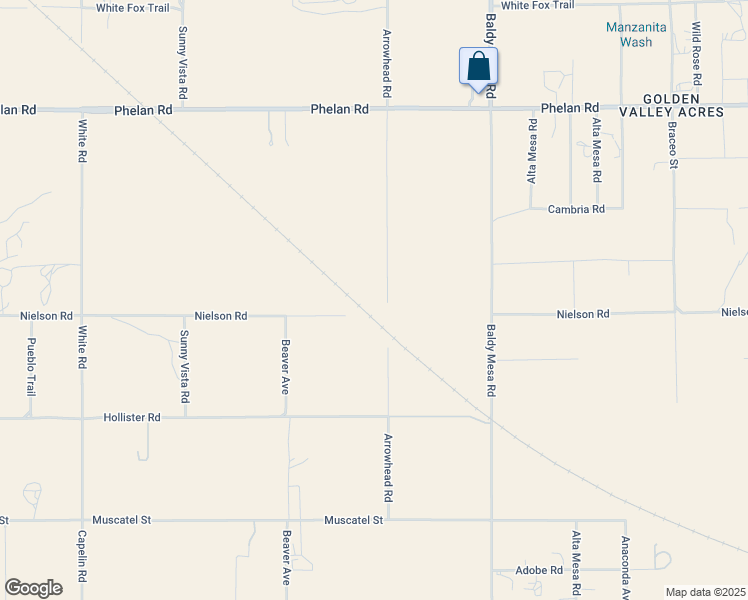 map of restaurants, bars, coffee shops, grocery stores, and more near Arrowhead Court in Phelan
