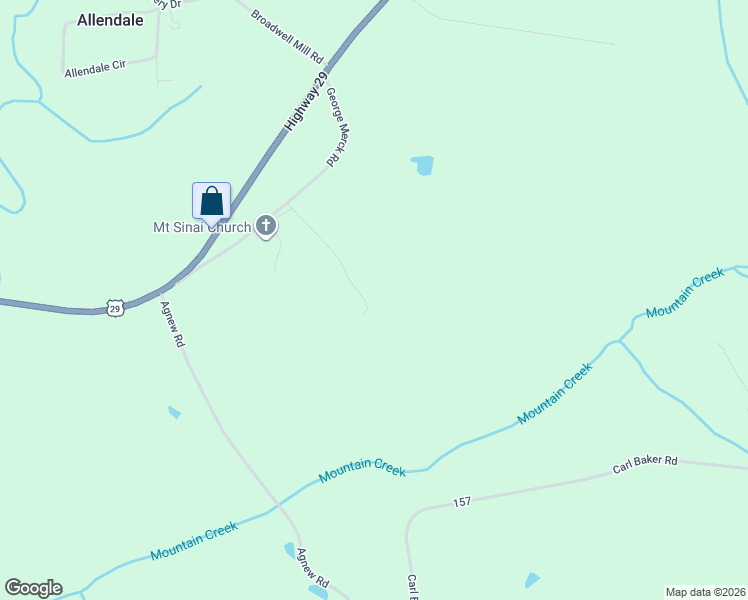 map of restaurants, bars, coffee shops, grocery stores, and more near 221 George Merck Road in Anderson
