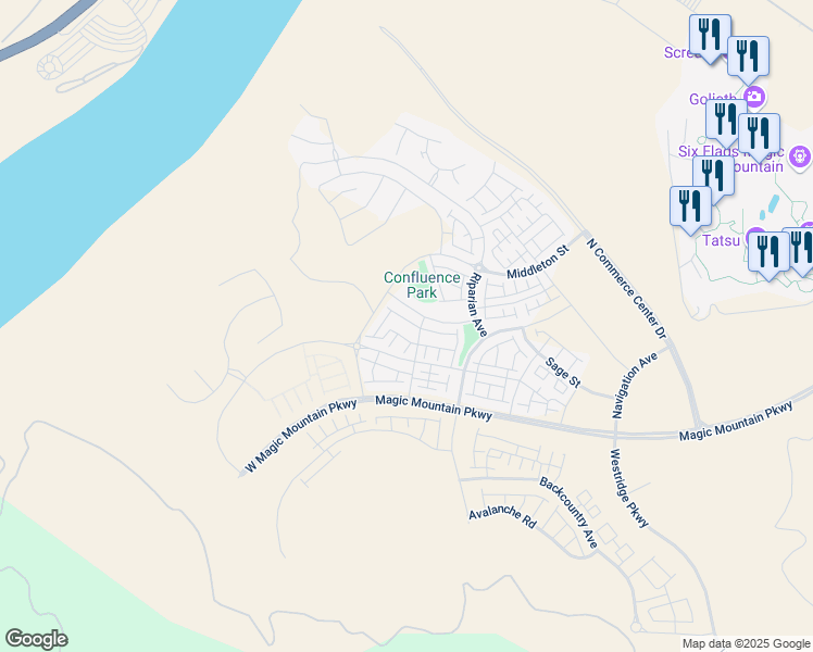 map of restaurants, bars, coffee shops, grocery stores, and more near in Santa Clarita