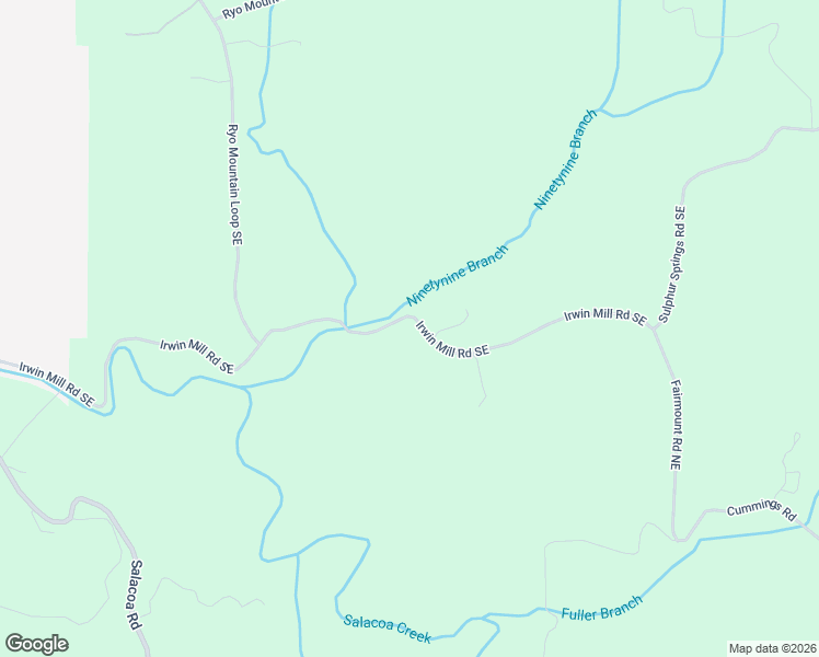 map of restaurants, bars, coffee shops, grocery stores, and more near 989 Irwin Mill Road Southeast in Fairmount