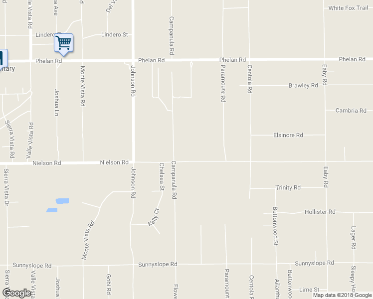 map of restaurants, bars, coffee shops, grocery stores, and more near 5122 Nielson Road in Phelan