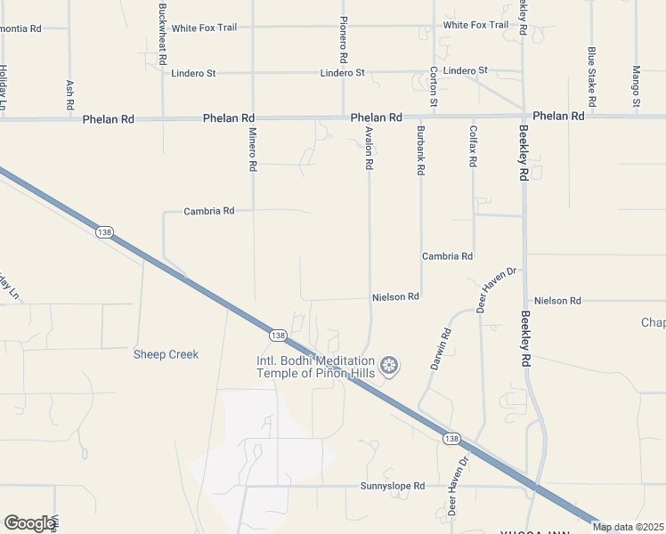 map of restaurants, bars, coffee shops, grocery stores, and more near Elsinore Road in Piñon Hills