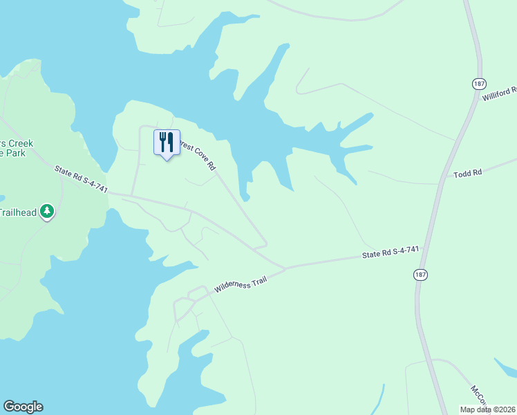 map of restaurants, bars, coffee shops, grocery stores, and more near 501 Forest Cove Road in Anderson