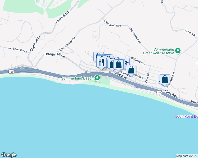 map of restaurants, bars, coffee shops, grocery stores, and more near in Summerland
