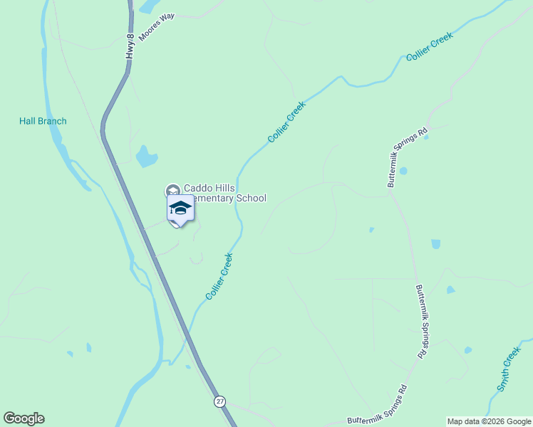 map of restaurants, bars, coffee shops, grocery stores, and more near Buttermilk Springs Road in Caddo Gap