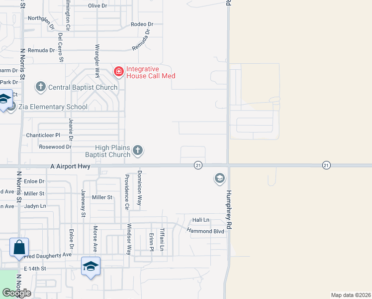 map of restaurants, bars, coffee shops, grocery stores, and more near 4205 21st East in Clovis