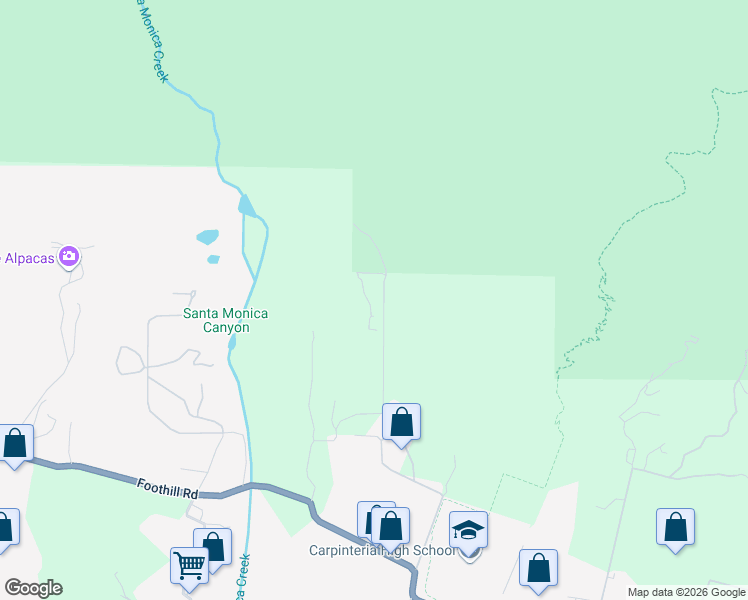 map of restaurants, bars, coffee shops, grocery stores, and more near 4488 Foothill Road in Carpinteria