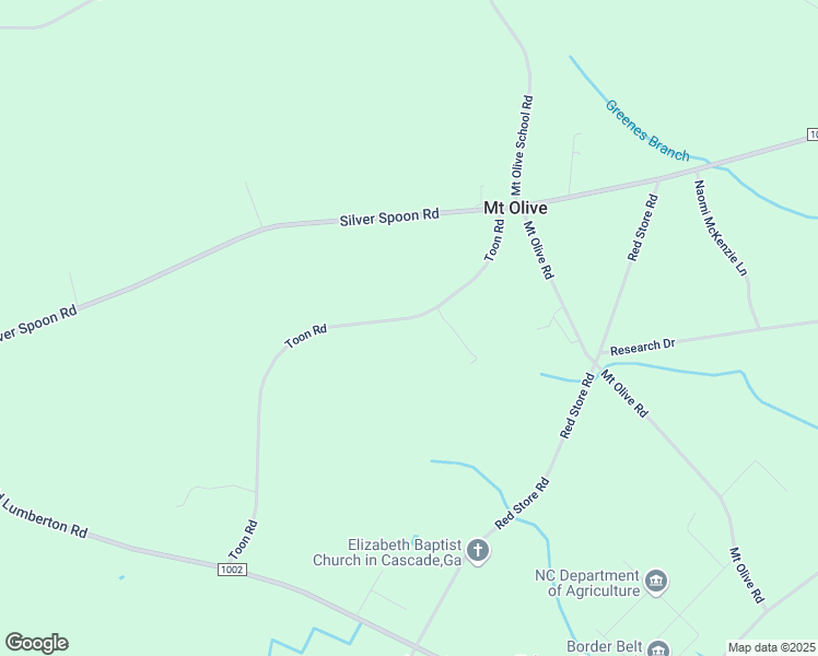 map of restaurants, bars, coffee shops, grocery stores, and more near 820 Toon Road in Whiteville