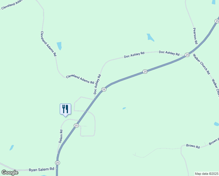 map of restaurants, bars, coffee shops, grocery stores, and more near 29386 Mississippi 25 in Golden