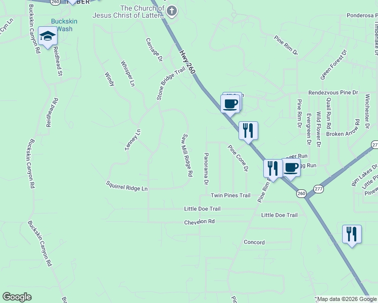 map of restaurants, bars, coffee shops, grocery stores, and more near 3337 Saw Mill Ridge Road in Heber-Overgaard