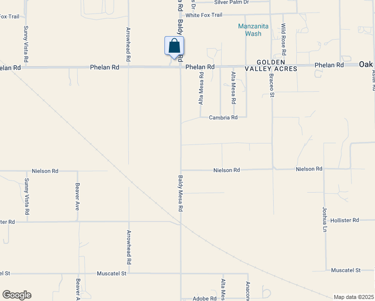 map of restaurants, bars, coffee shops, grocery stores, and more near 9735 Elsinore Road in Hesperia