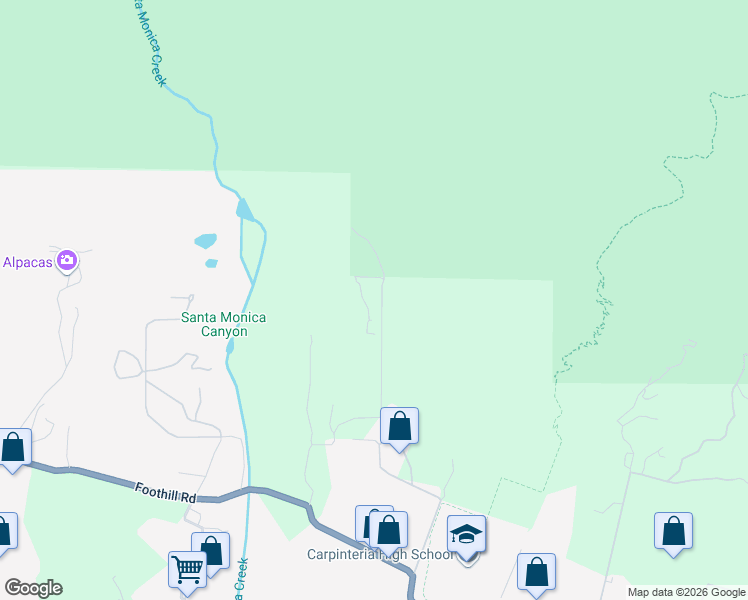 map of restaurants, bars, coffee shops, grocery stores, and more near 4488 Foothill Road in Carpinteria