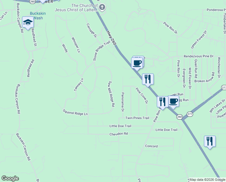 map of restaurants, bars, coffee shops, grocery stores, and more near 3337 Saw Mill Ridge Road in Heber-Overgaard