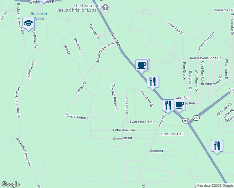 map of restaurants, bars, coffee shops, grocery stores, and more near 3337 Saw Mill Ridge Road in Heber-Overgaard