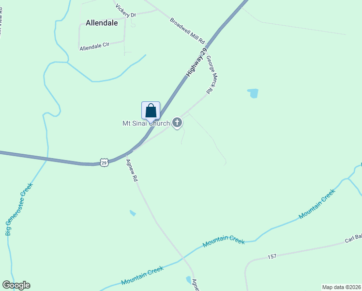 map of restaurants, bars, coffee shops, grocery stores, and more near 223 George Merck Road in Anderson