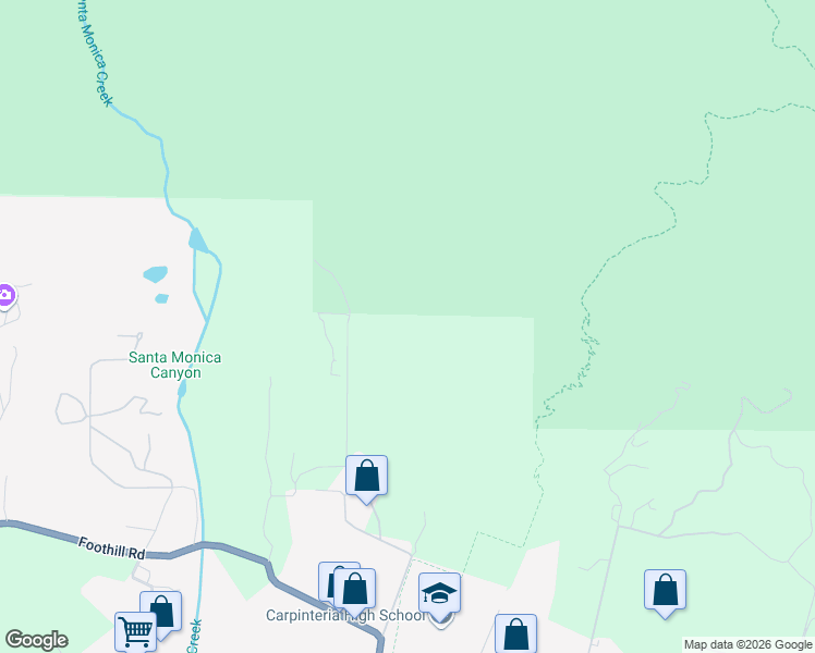 map of restaurants, bars, coffee shops, grocery stores, and more near 4508 Foothill Road in Carpinteria