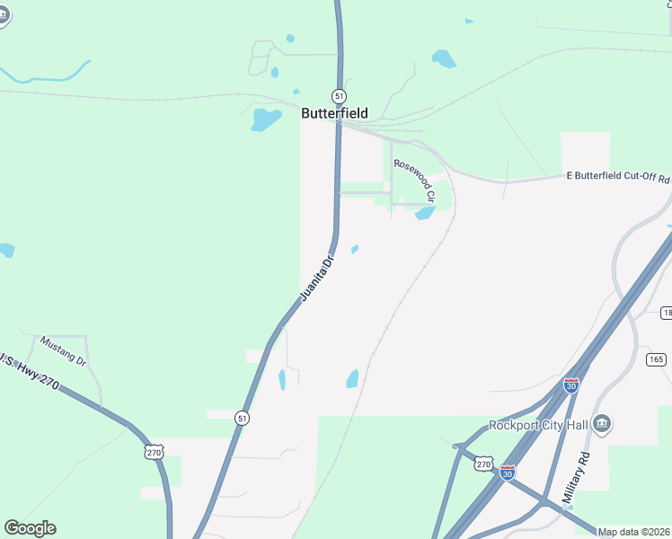 map of restaurants, bars, coffee shops, grocery stores, and more near 19497 Arkansas 51 in Rockport