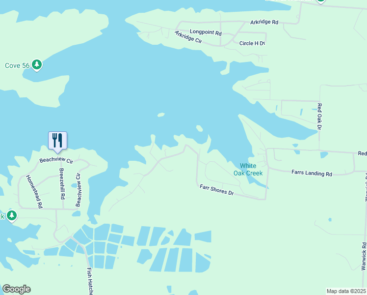 map of restaurants, bars, coffee shops, grocery stores, and more near 400 Farr Shores Drive in Garland County