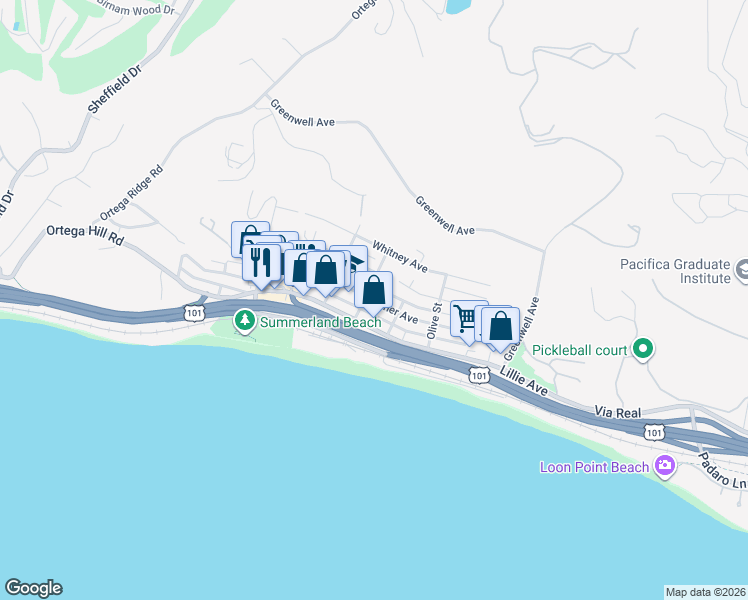 map of restaurants, bars, coffee shops, grocery stores, and more near in Summerland