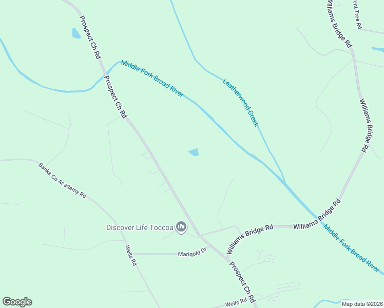 map of restaurants, bars, coffee shops, grocery stores, and more near 2630 Prospect Road in Toccoa