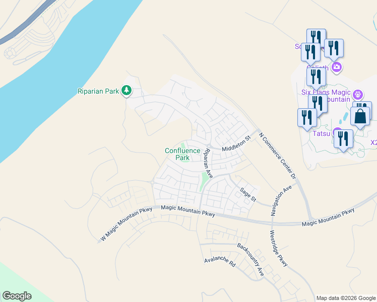 map of restaurants, bars, coffee shops, grocery stores, and more near 27579 Sanctuary Court in Los Angeles County