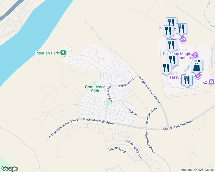 map of restaurants, bars, coffee shops, grocery stores, and more near 27109 Valley Oak Place in Los Angeles County