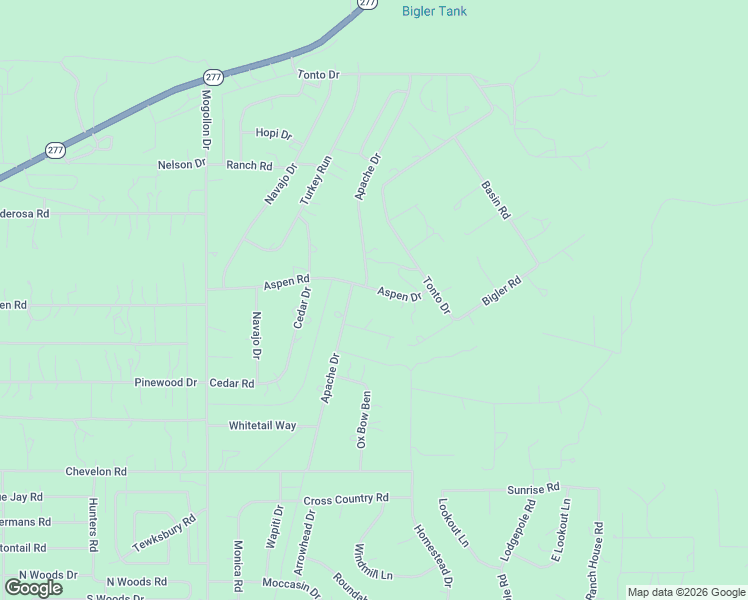 map of restaurants, bars, coffee shops, grocery stores, and more near 3151 Aspen Road in Navajo County