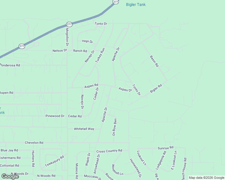 map of restaurants, bars, coffee shops, grocery stores, and more near 3151 Aspen Road in Navajo County