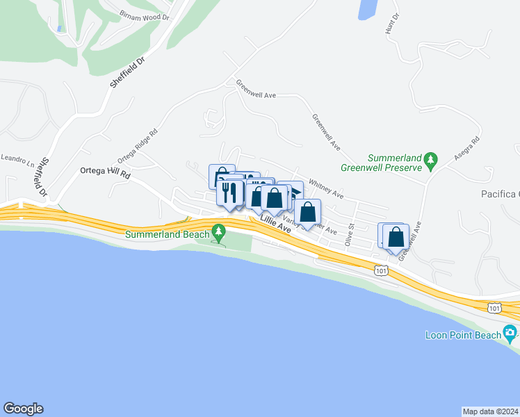 map of restaurants, bars, coffee shops, grocery stores, and more near 2315 Varley Street in Summerland