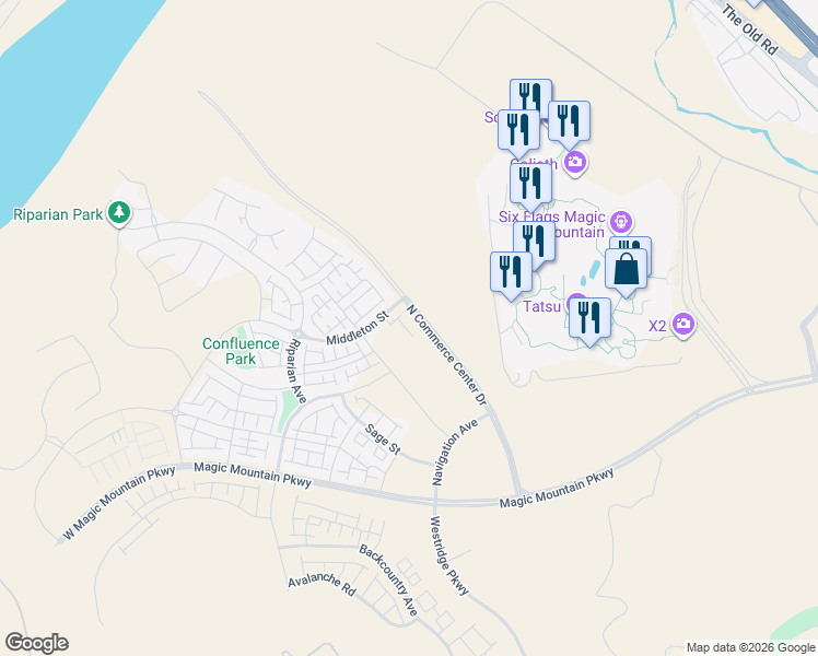 map of restaurants, bars, coffee shops, grocery stores, and more near 27573 Millstone Place in Los Angeles County
