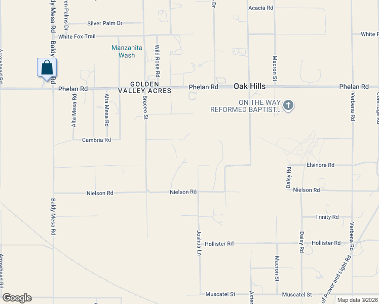 map of restaurants, bars, coffee shops, grocery stores, and more near 10455 Cambria Road in Oak Hills