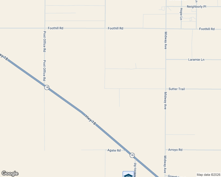 map of restaurants, bars, coffee shops, grocery stores, and more near Sutter Street in Lucerne Valley