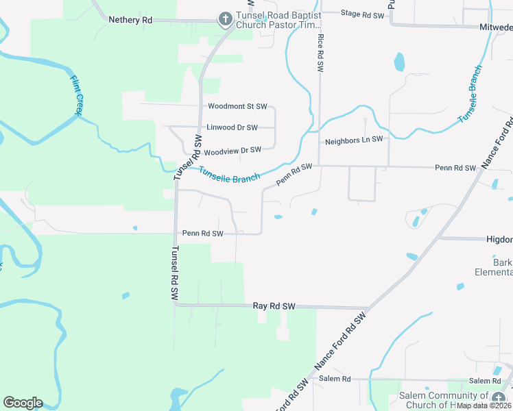 map of restaurants, bars, coffee shops, grocery stores, and more near 2050 Westwood Road Southwest in Hartselle