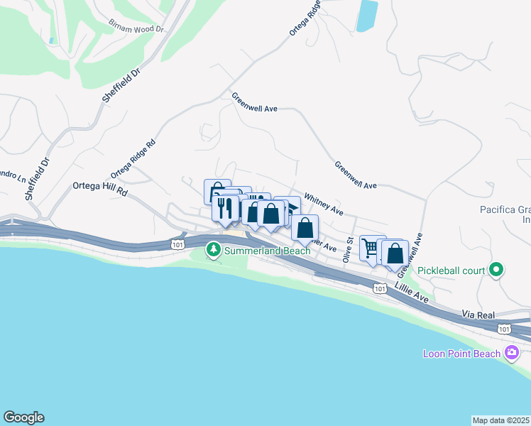 map of restaurants, bars, coffee shops, grocery stores, and more near 2315 Varley Street in Summerland