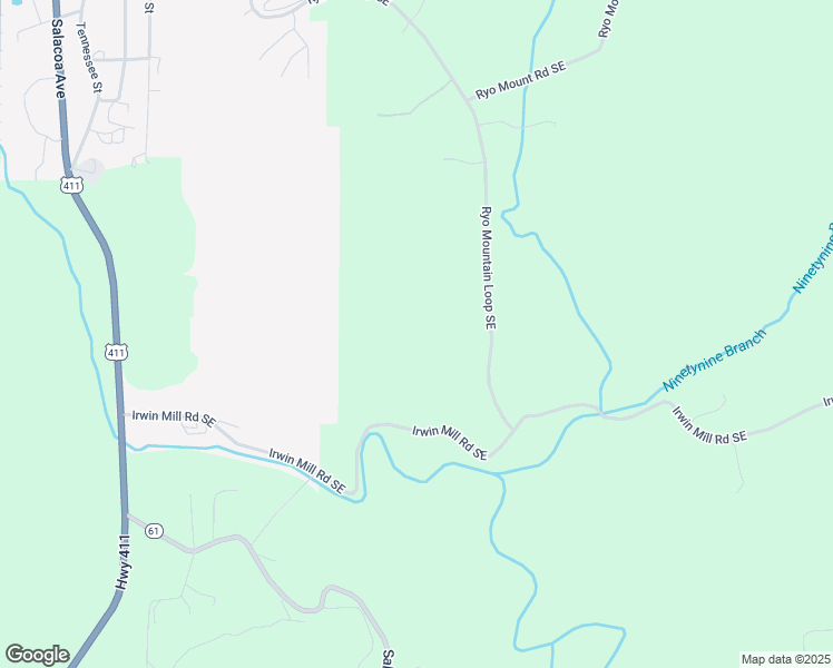 map of restaurants, bars, coffee shops, grocery stores, and more near 1123 Ryo Mountain Loop Southeast in Fairmount