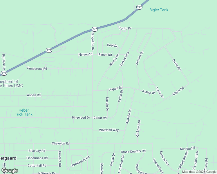map of restaurants, bars, coffee shops, grocery stores, and more near 3126 Aspen Road in Heber-Overgaard