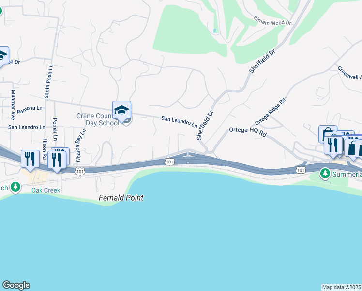 map of restaurants, bars, coffee shops, grocery stores, and more near in Montecito