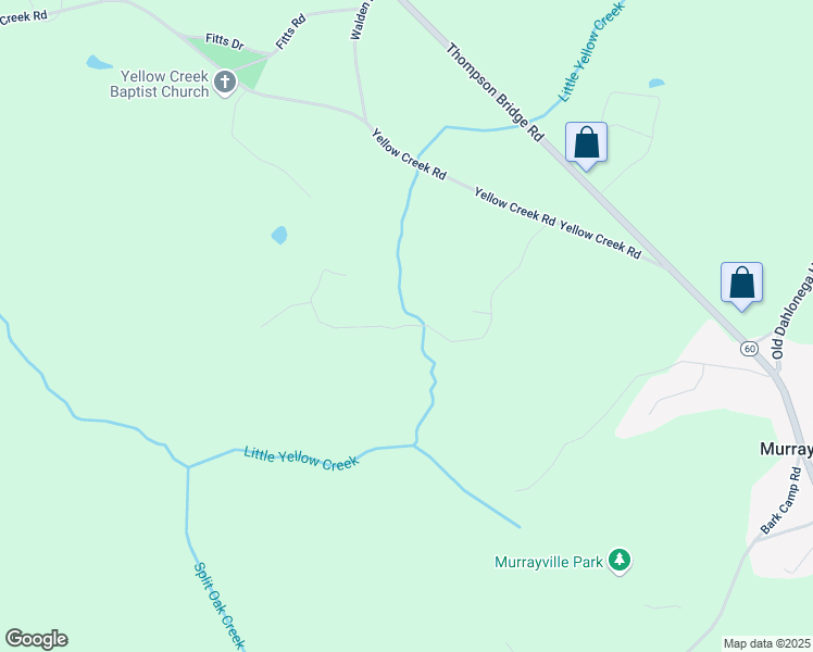 map of restaurants, bars, coffee shops, grocery stores, and more near Glenn Burtz Road in Hall County
