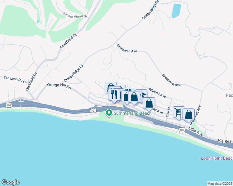 map of restaurants, bars, coffee shops, grocery stores, and more near 160 Evans Avenue in Summerland