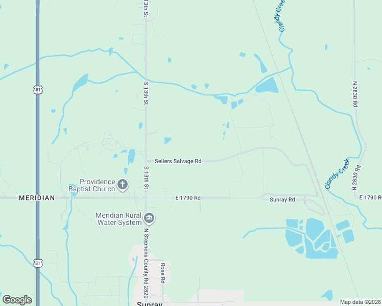 map of restaurants, bars, coffee shops, grocery stores, and more near 282196 Sellers Road in Comanche