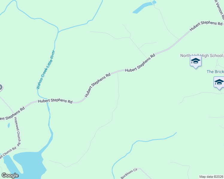 map of restaurants, bars, coffee shops, grocery stores, and more near 5934 Hubert Stephens Road in Gainesville