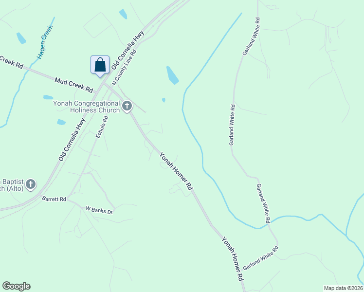 map of restaurants, bars, coffee shops, grocery stores, and more near 5388 Yonah Homer Road in Alto