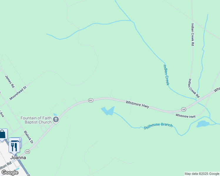 map of restaurants, bars, coffee shops, grocery stores, and more near 65 Pinto Road in Joanna