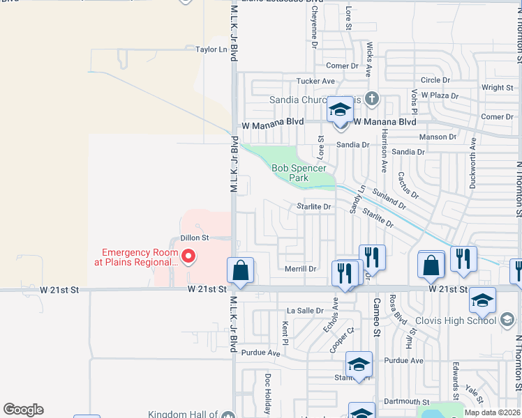 map of restaurants, bars, coffee shops, grocery stores, and more near 801 Corrales Rd in Clovis