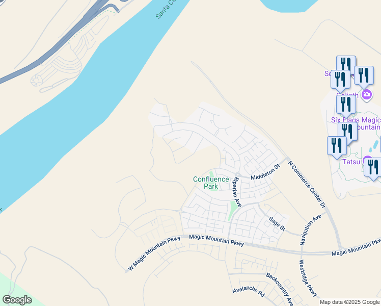 map of restaurants, bars, coffee shops, grocery stores, and more near 27237 Release Place in Los Angeles County