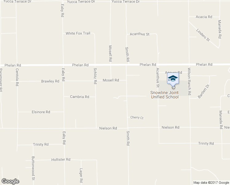 map of restaurants, bars, coffee shops, grocery stores, and more near 5990 Cambria Road in Phelan