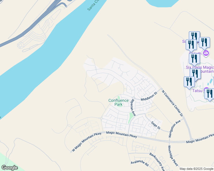 map of restaurants, bars, coffee shops, grocery stores, and more near 27237 Release Place in Los Angeles County